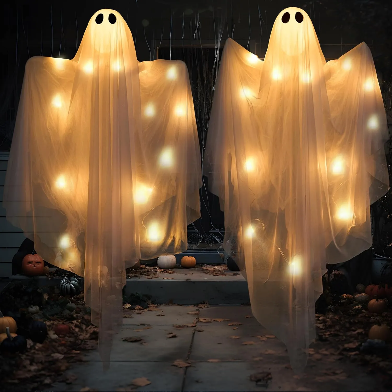 Mysterious Supplies 2 Pcs 35.5?? Halloween Light up Hanging Ghost