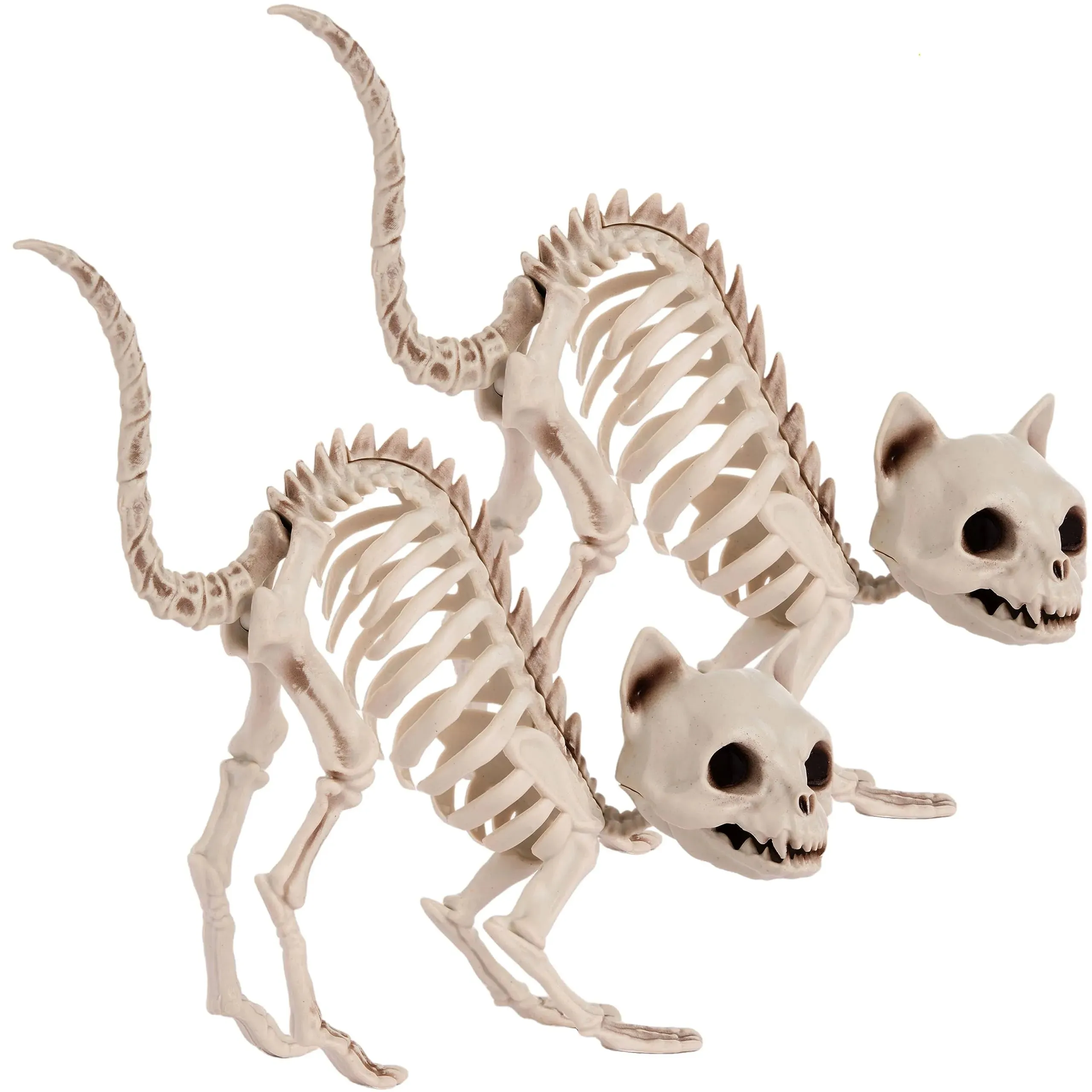 Playful Party 2 PCS Skeleton Cat Halloween Decorations Set Animal Courtyard Decoration