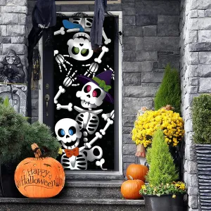3 Piece 3d Design Cute Skeleton Door Cover Frightening Crafts