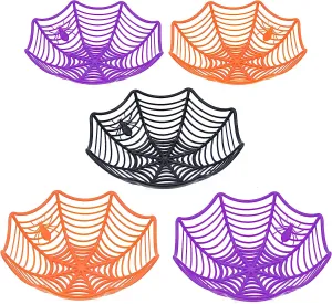 Monster Lights Monster Crafts 5 Halloween Spider Web Plastic Basket Bowls