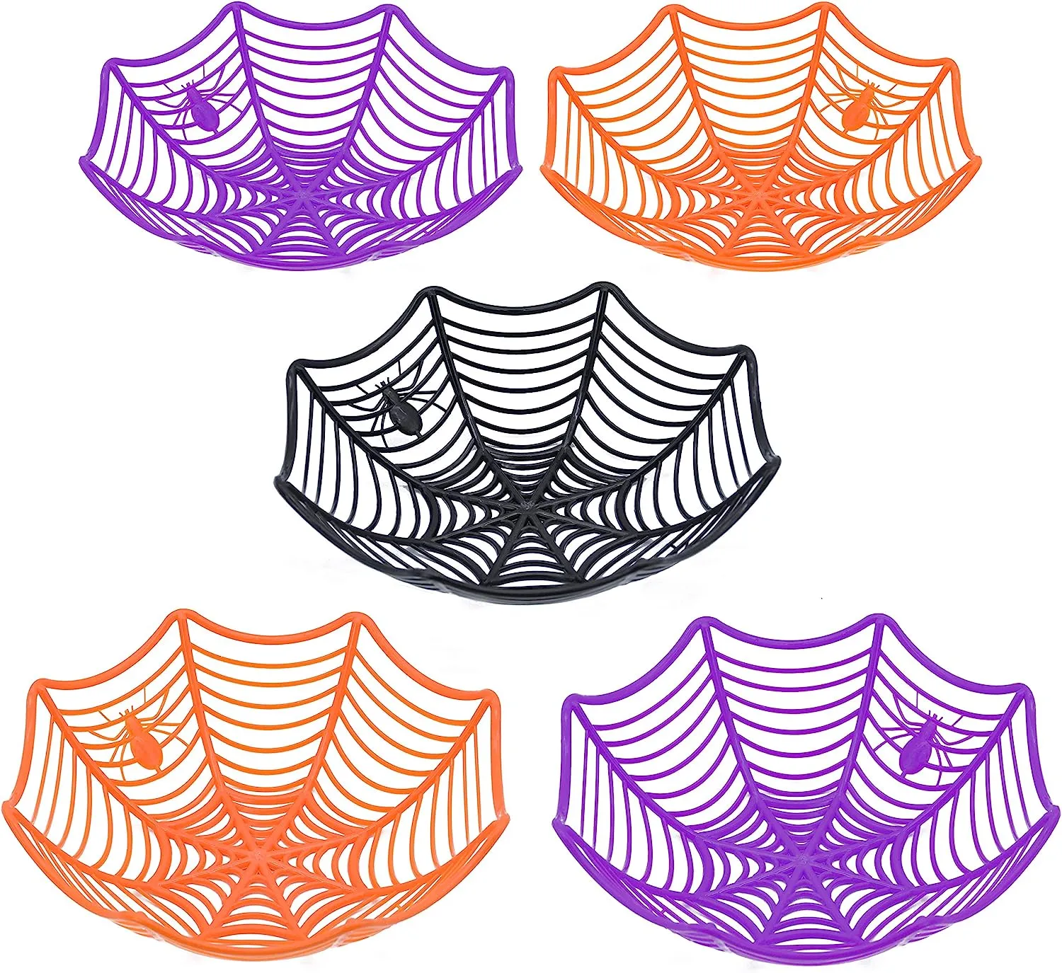 Monster Lights Monster Crafts 5 Halloween Spider Web Plastic Basket Bowls