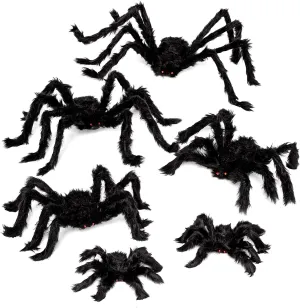 Whimsical Accents Ghostly Supplies 6 Pack Halloween Black Spider Set