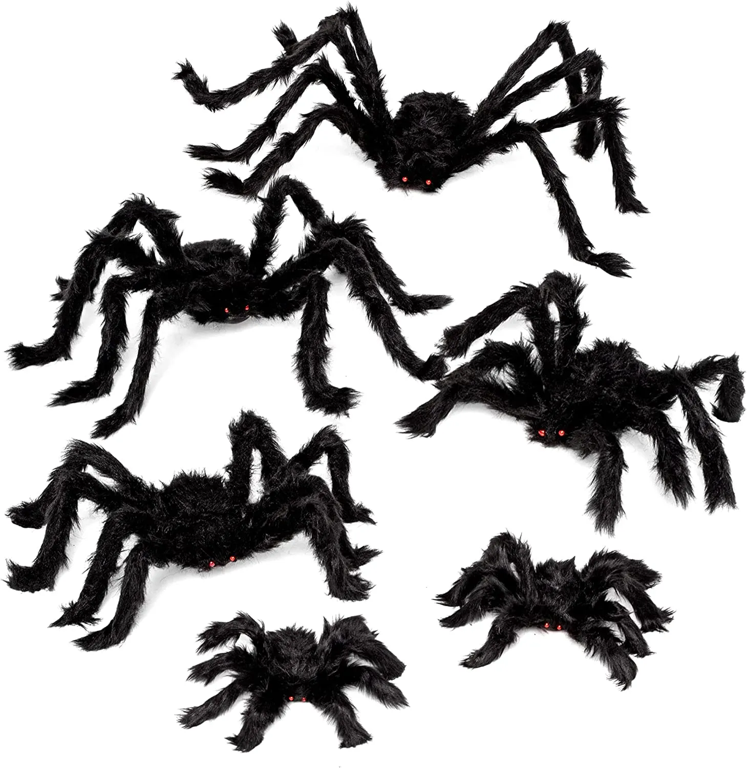 Whimsical Accents Ghostly Supplies 6 Pack Halloween Black Spider Set