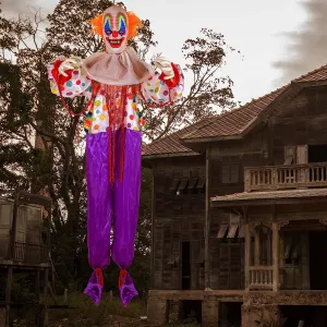 Ghostly Ornaments Fantastic Masks 68in Neon Face Hanging Clown Decoration