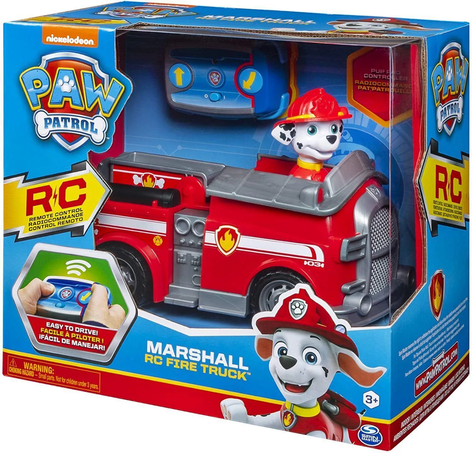 Astronaut Figure Family friendly PAW Patrol, Marshall Remote Control Fire Truck with 2-Way Steering, for Kids Aged 3 and Up