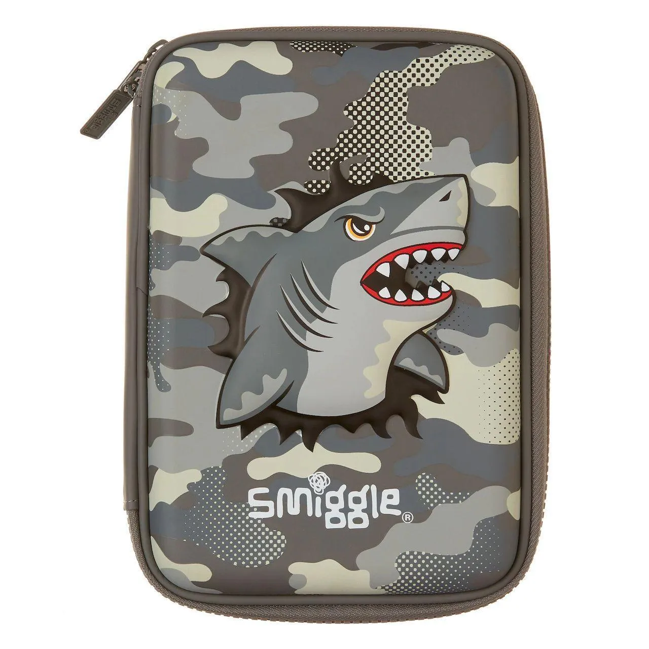 Comic Adaptation Miniature Toy SMIGGLE Budz Character Hardtop Pencil Case, Shark Grey