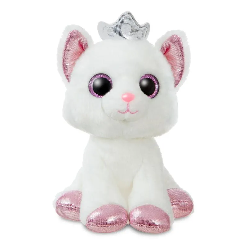 AURORA Duchess White Cat with Crown Plush 17cm Mini Statue