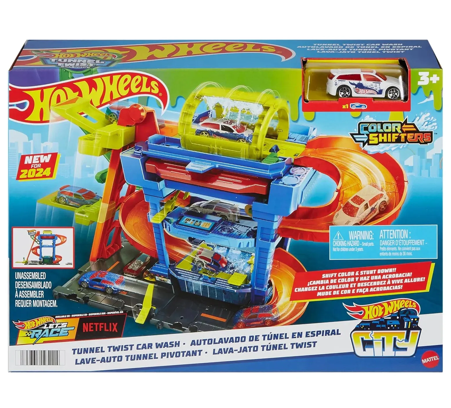 Hot Wheels City Tunnel Twist Car Wash Play Set Role Playing Apartment Living