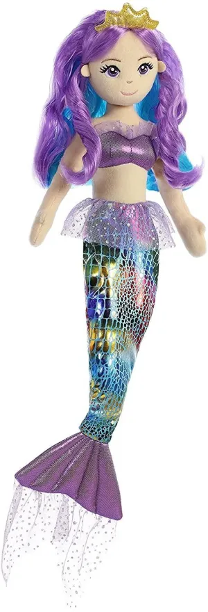 Art Replica AURORA World Sea Sparkles Mermaid Doll Rainbow Violet 18-inch