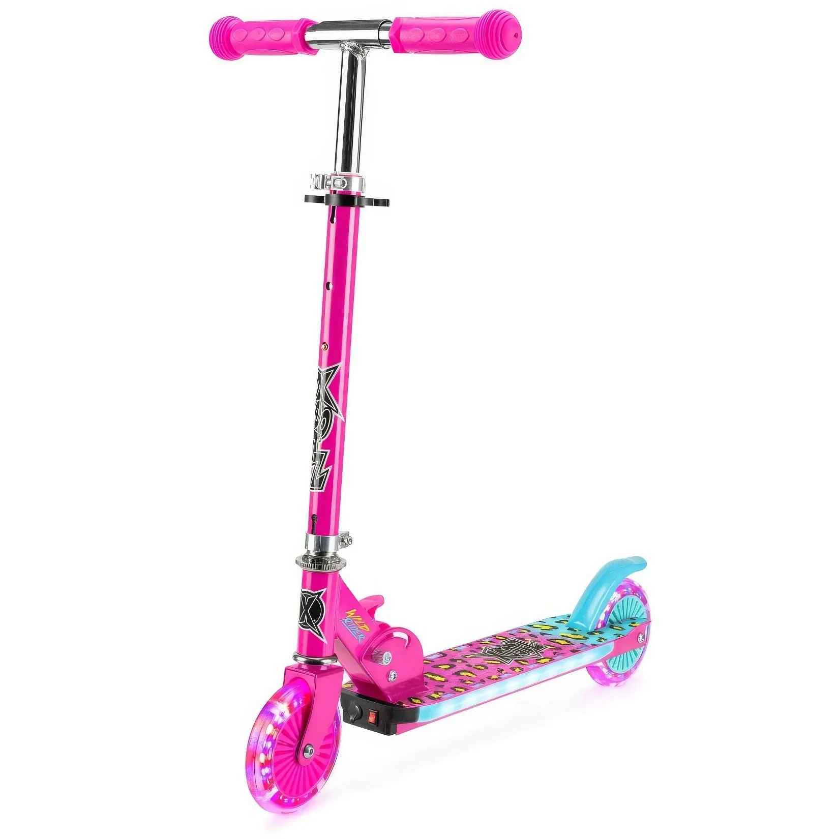 Xootz Wild Rider - Pink Leopard Light Up LED Scooter Model Kit Nostalgic Toy