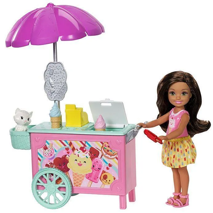 Pewter Figure Painting Kit Barbie Club Chelsea Doll and Ice Cream Cart FDB33