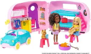 Wildlife Replica Forest Animal Barbie Club Chelsea Playset with Doll, Puppy, Car, Transforming Camper and Accessories