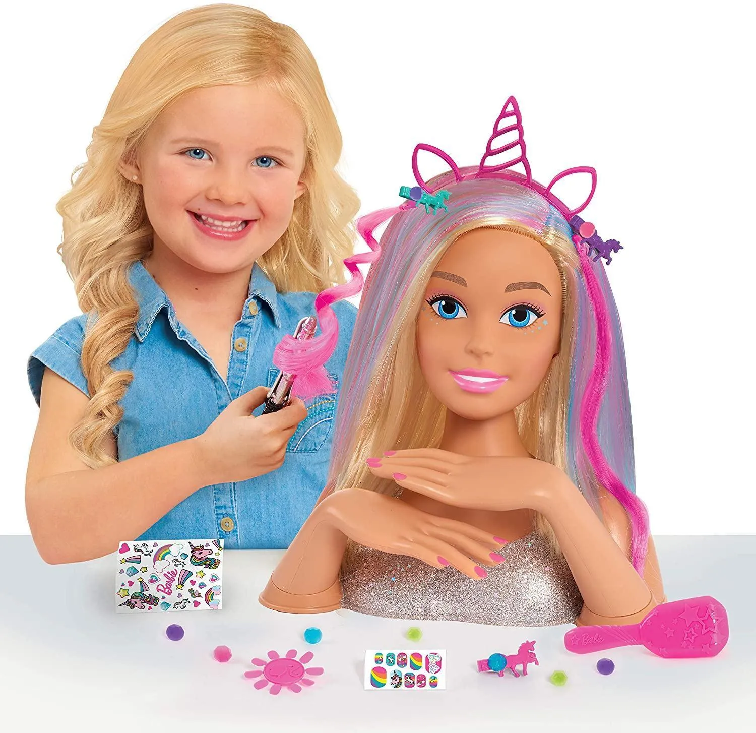 Barbie Glitter Hair Deluxe Styling Head Modern Technique