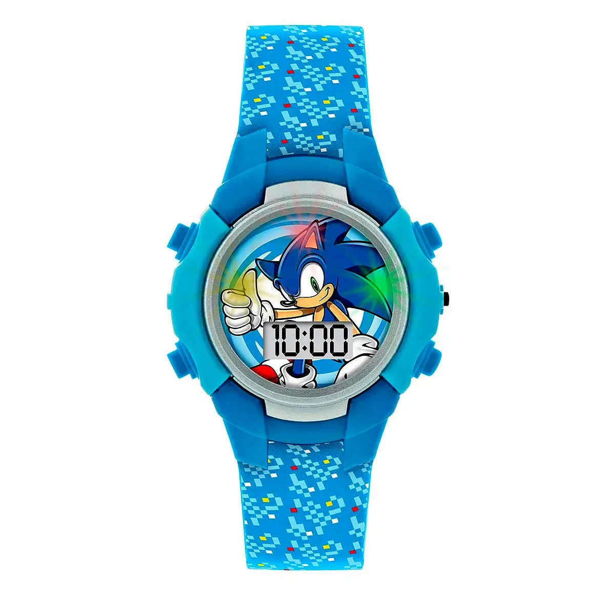 Sonic the Hedgehog Blue Flashing LCD Watch Future Antique Photo Opportunity