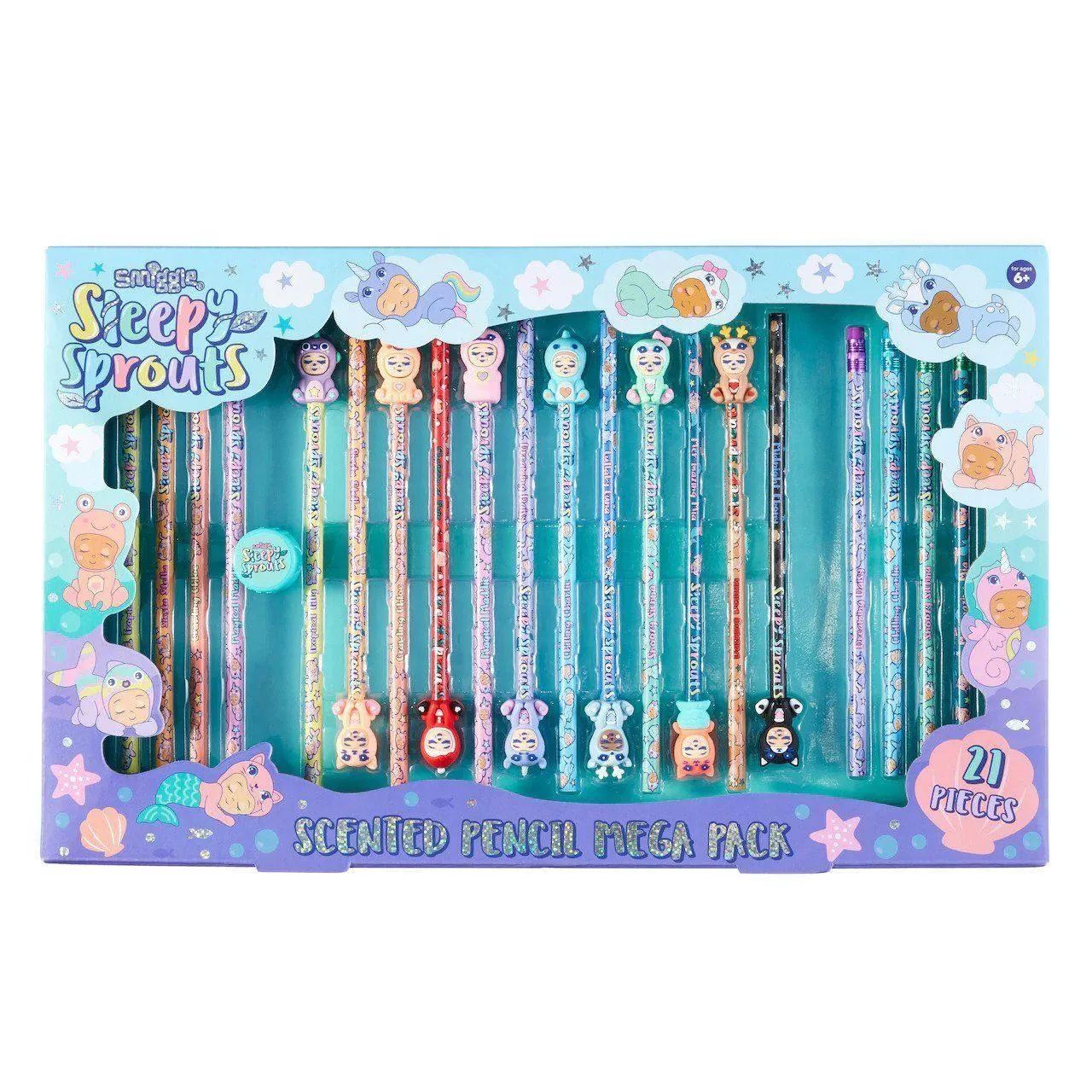 Pride And Joy SMIGGLE Sleepy Sprouts Scented Pencil Mega Pack 21 Pieces