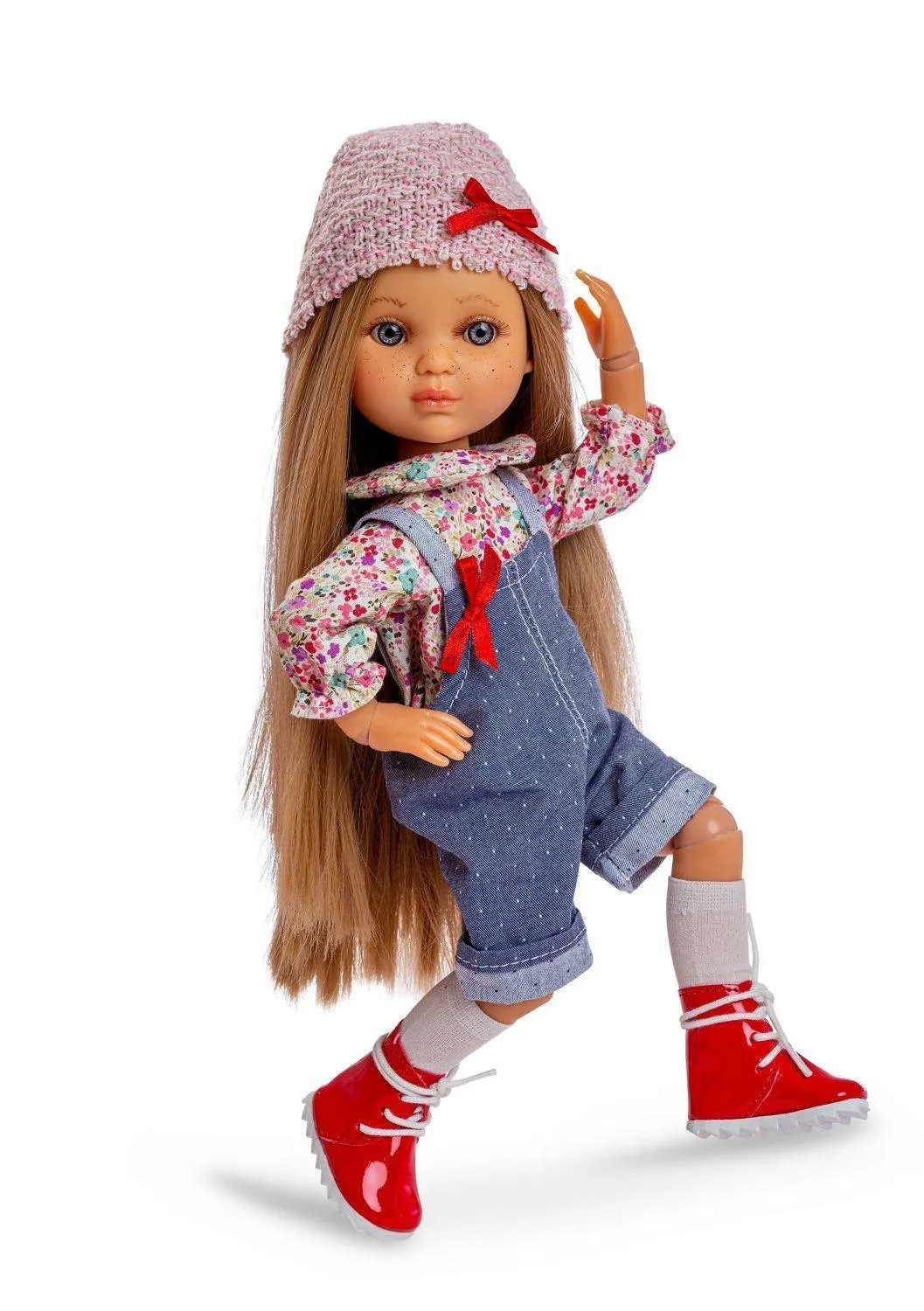 Berjuan 5820 Doll 35cm - Luxury Dolls Eva Articulated With Denim Overalls Protective Case Emerging Brand