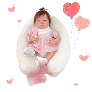 Desktop Toy Berjuan 8214 Sweet Reborn Doll with Floral Dress 50cm