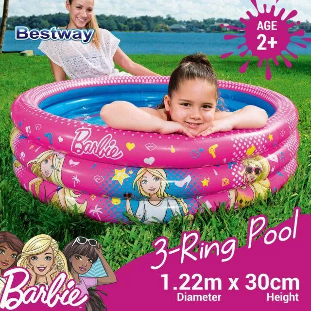 Bestway Barbie 3-Ring Inflatable Swimming Pool  for Children Family Heirloom