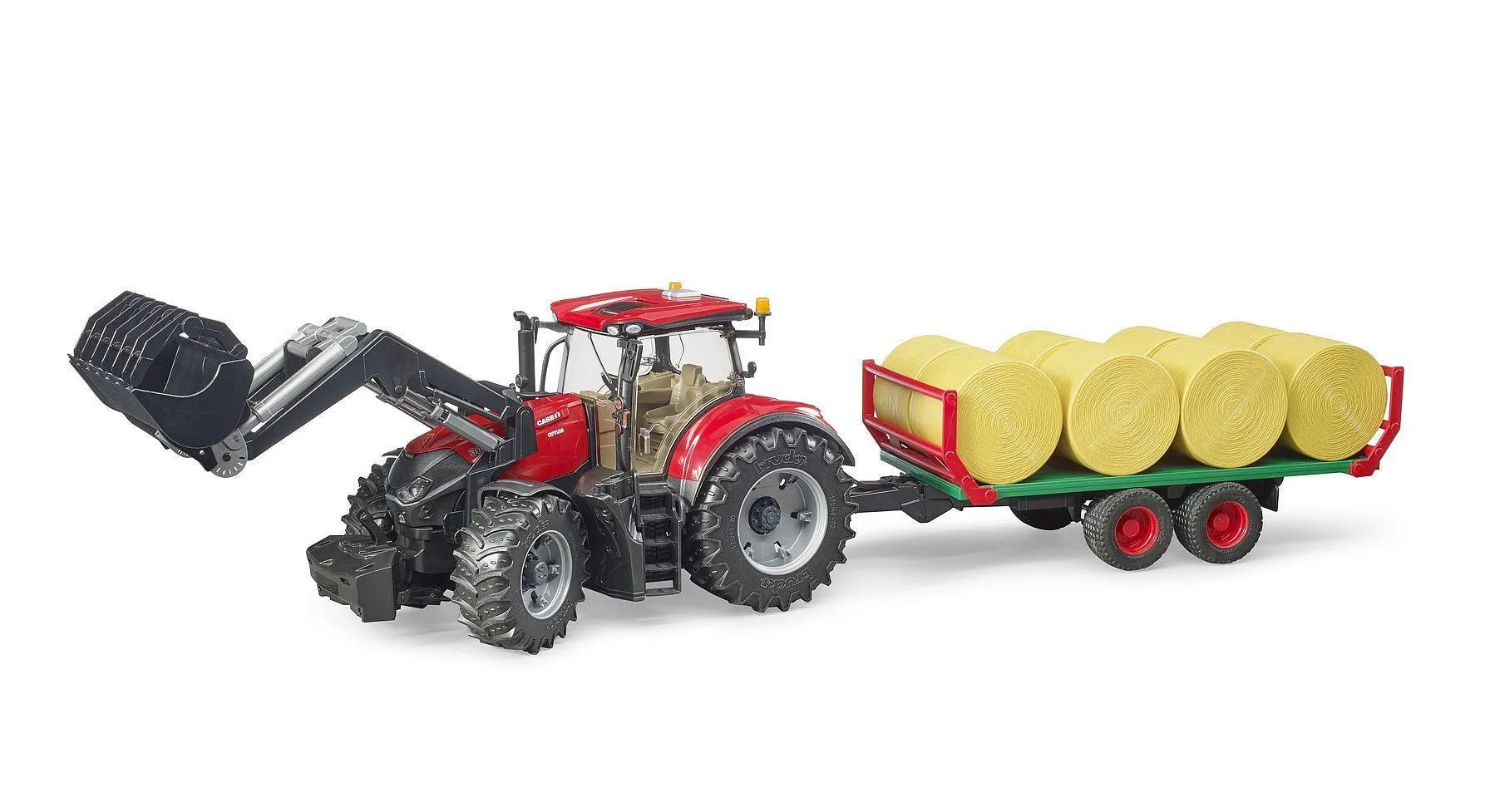 Silicone Model Architectural Model Bruder Case IH Optum 300CVX and Bale Transport Trailer