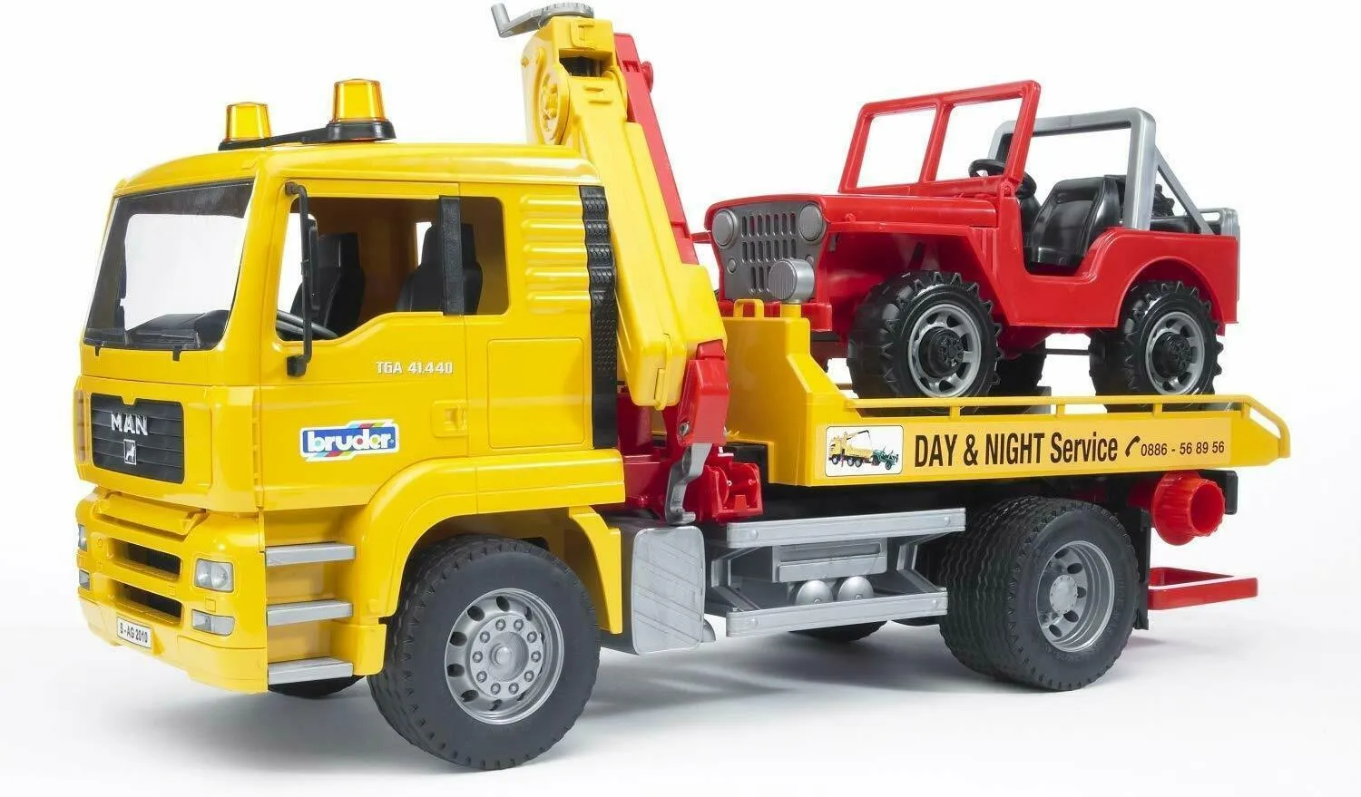 BRUDER 02750 MAN TGA Tow Truck with Cross-Field Vehicle Premium Collectible Limited Statue