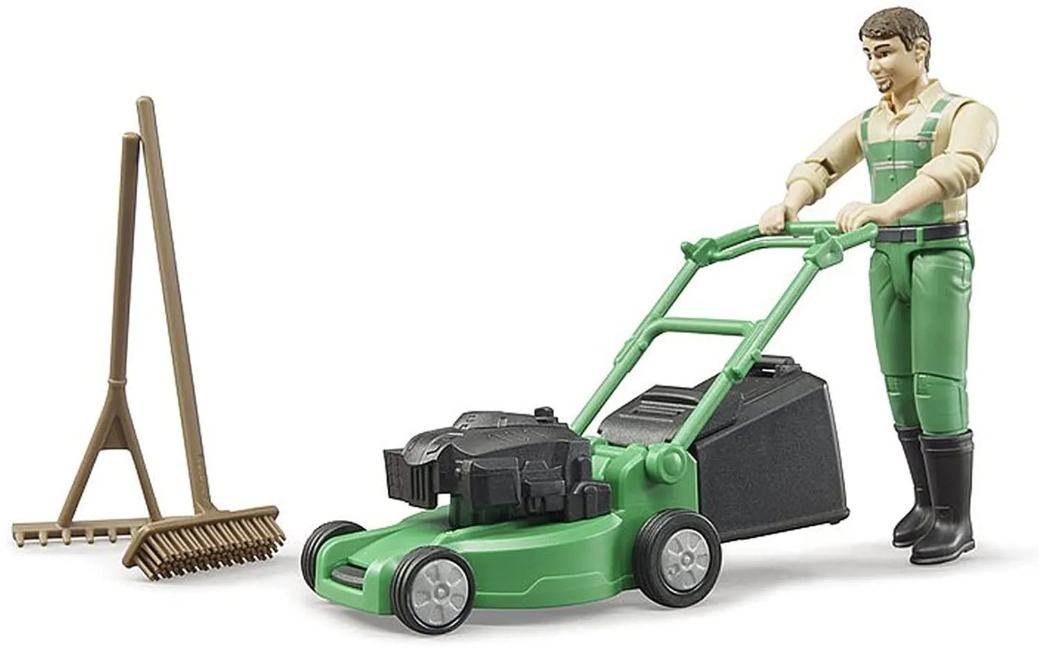 Bruder BWorld Gardener with Lawn Mower and Equipment Dynamic Sculpture Detailed Toy