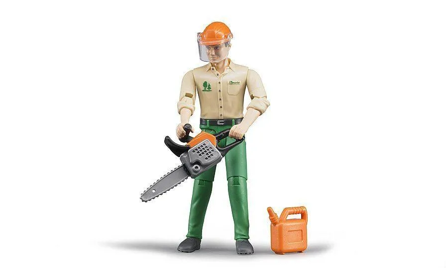 Battery operated Rare Edition Bruder Forestry Worker with Accessories