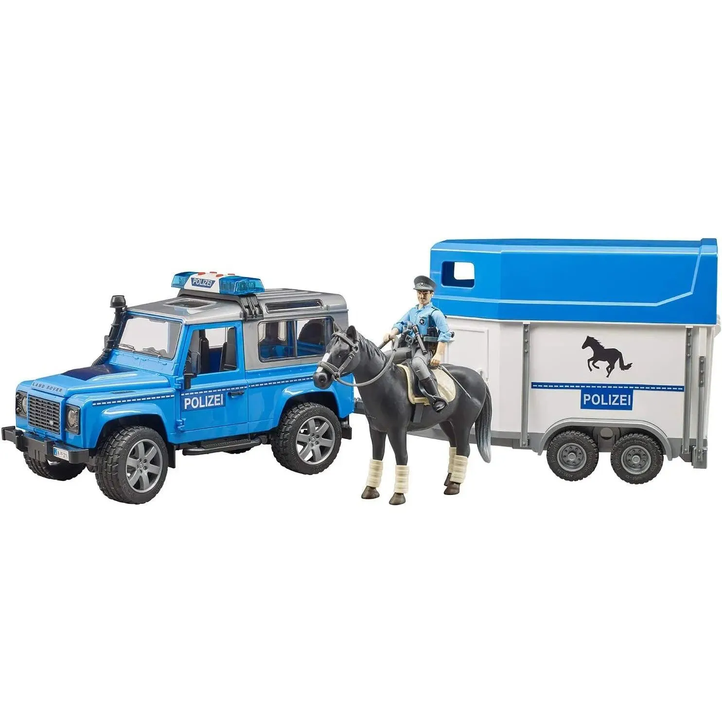Grand Prize Man Cave BRUDER Land Rover Defender Police & Mounted Police Officer