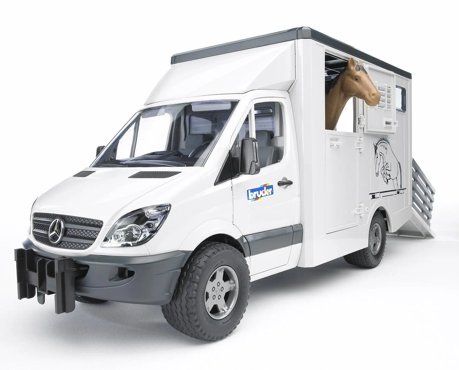 Factory Direct Fictional Hero Bruder Mercedes Benz Sprinter Animal Transporter with 1 Horse