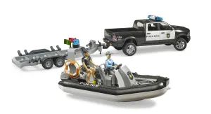 BRUDER RAM 2500 Police Pickup Truck and Boat Playset Insect Model