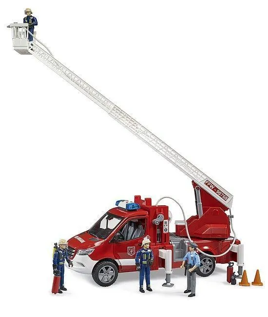 Kawaii Design DC Comics BRUDER Sprinter Fire Service With Turntable Ladder, Pump And Light & Sound Module