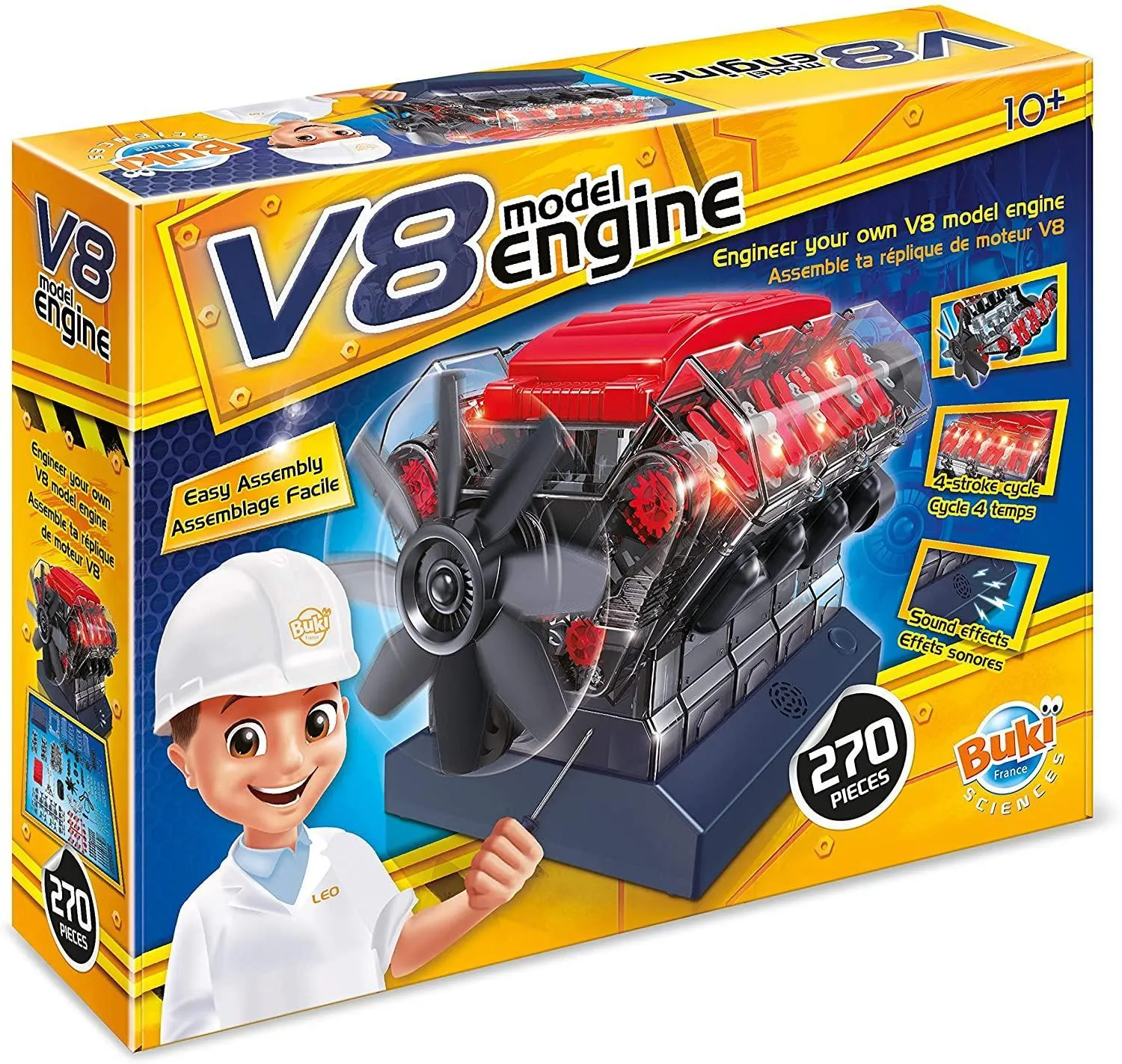 Buki France 7161 Engine V8 Construction Set Creative Display