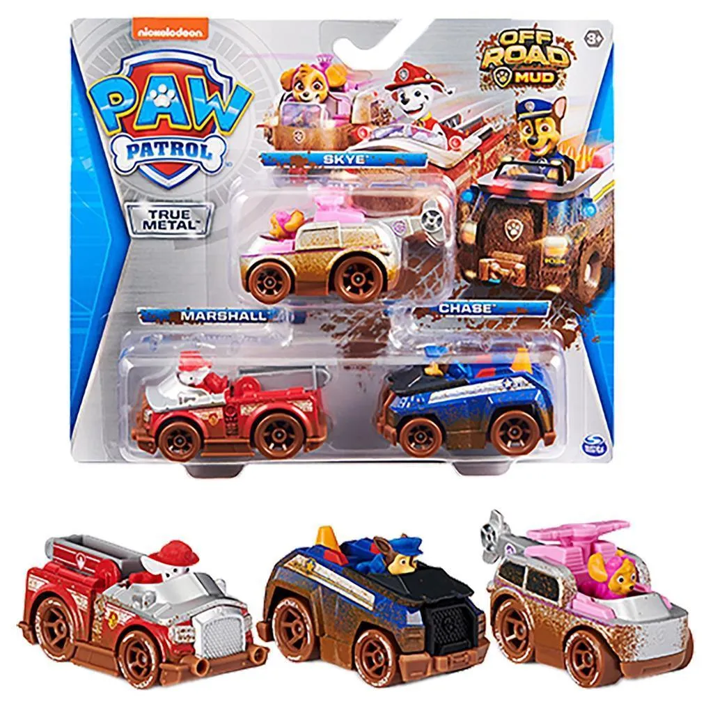 PAW Patrol True Metal Vehicles 1:55 Scale 3-Pack Patio Decor Magical Creature