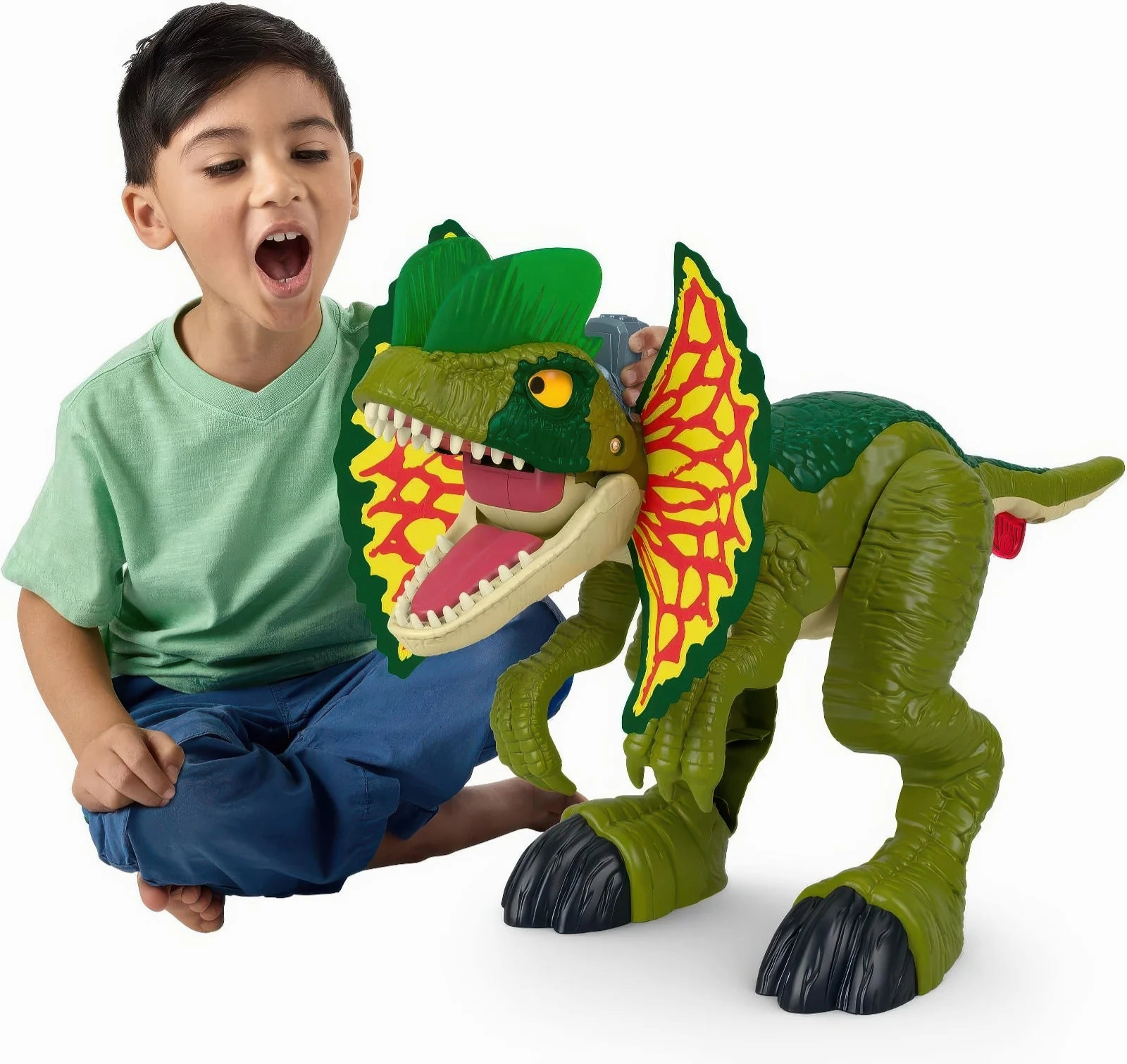 Learning Tool Imaginext Jurassic World Dinosaur 66cm Toy Batting Action Dilophosaurus