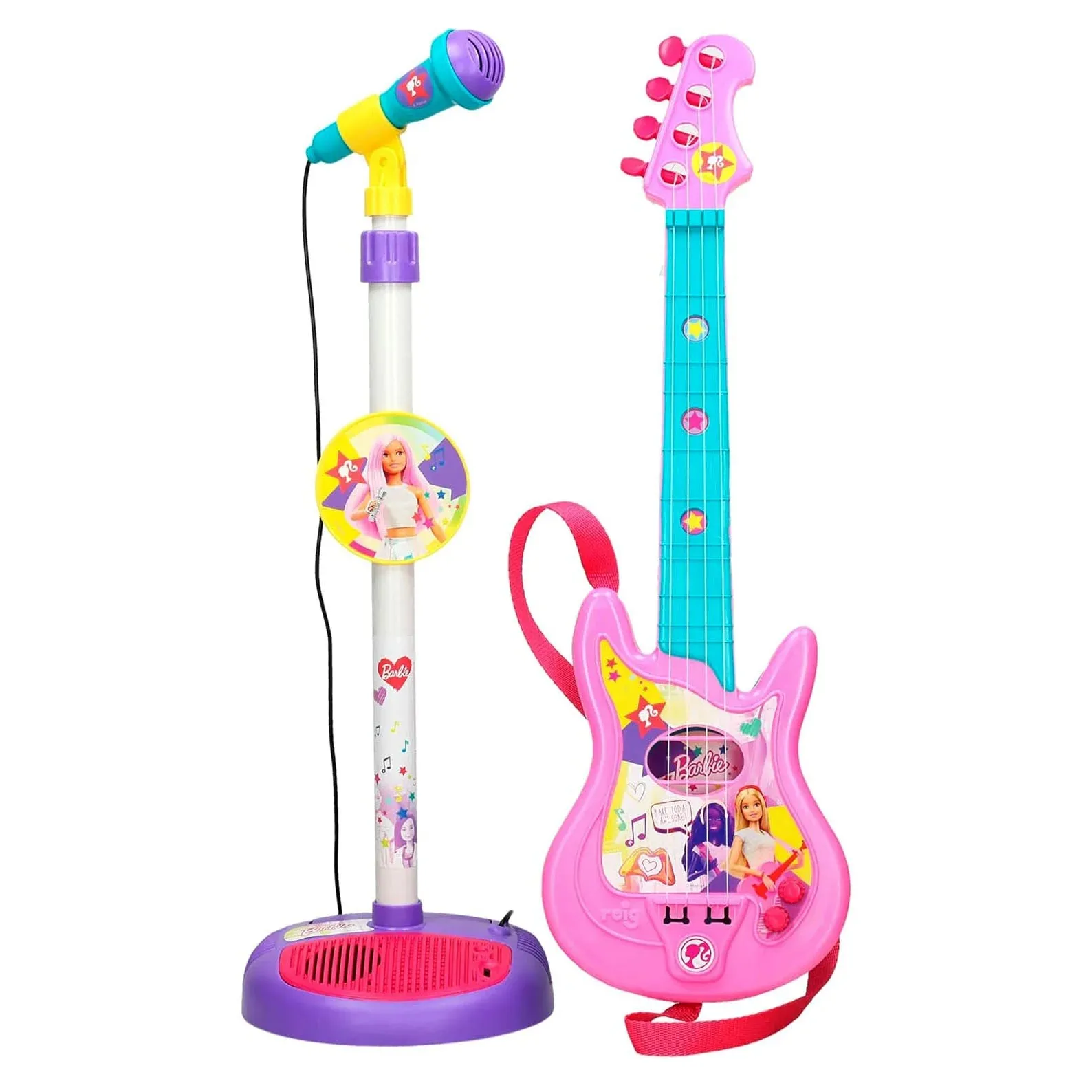 REIG Barbie Mattel Microphone and Guitar Independent Artist Classical Statue