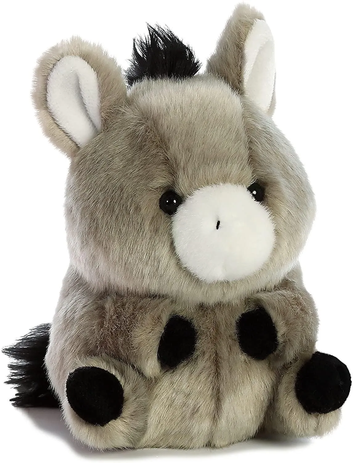 AURORA Rolly Pet 5-inch Bray Donkey Soft Toy - Grey Miniature Figure