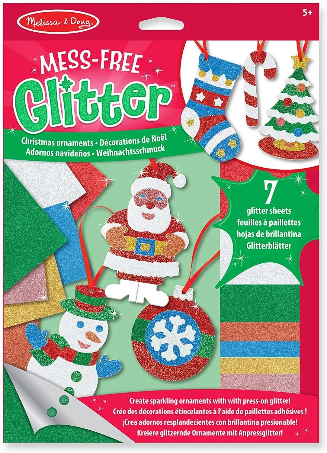 Melissa & Doug 19503 Mess-Free Glitter Christmas Ornaments Famous Scientist