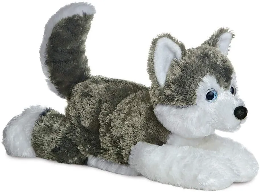 Miniature Toy Detailed Toy AURORA 31453 Flopsie Husky Shadow, 12-Inch Soft Toy, Grey and White