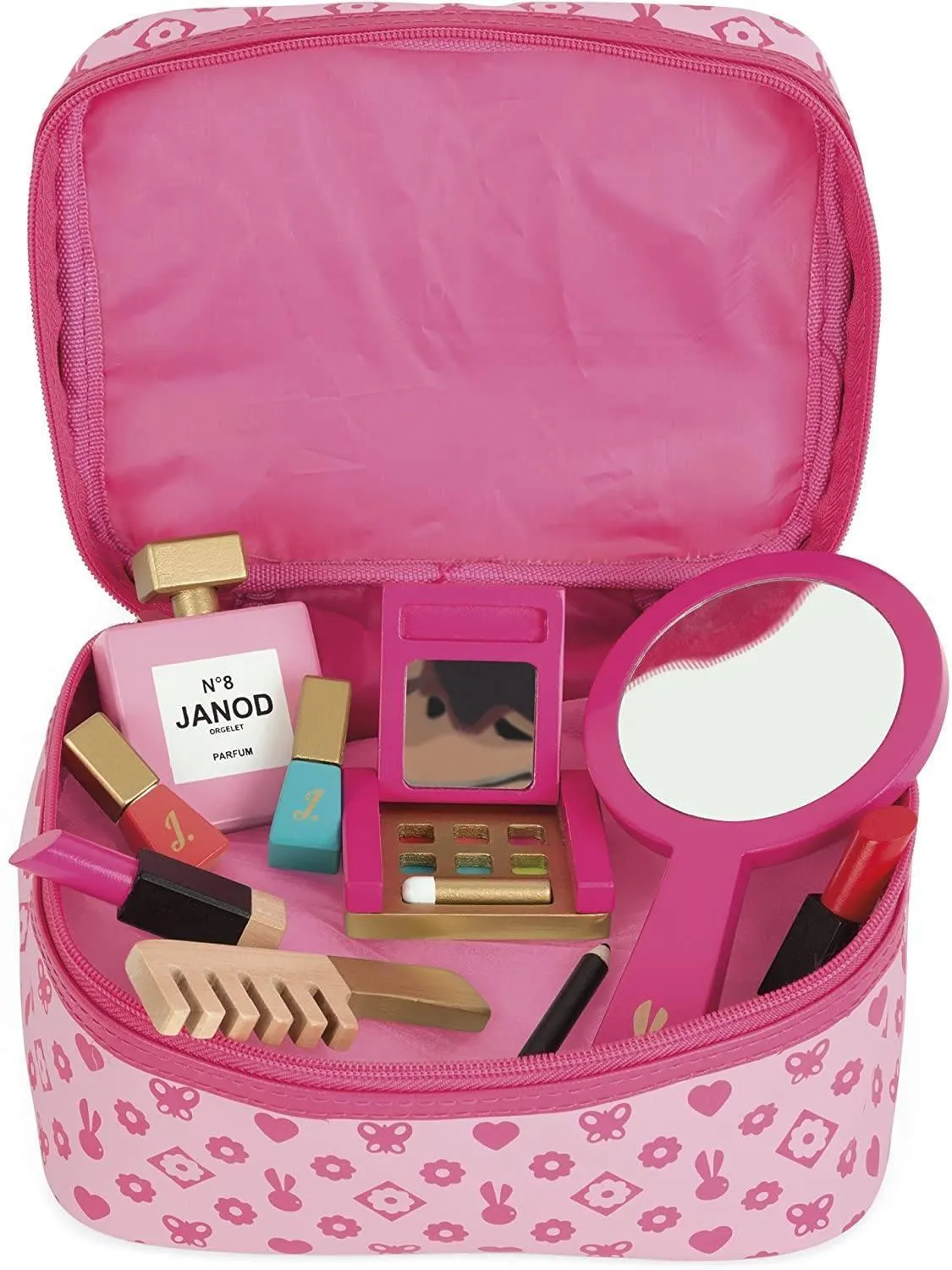 Janod JO6514 Little Miss Vanity Case, Wooden Gaming Figure Train Model