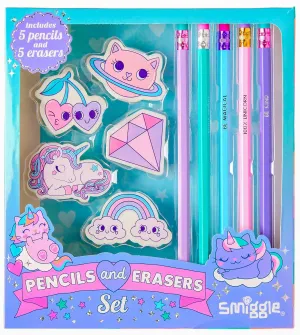 SMIGGLE Pencils And Erasers Set Gift Box Maximalist Art Animation Character