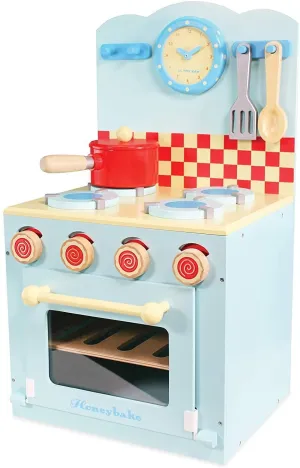 Rare Edition Le Toy Van Educational Wooden Honeybake Oven & Hob Playset Blue