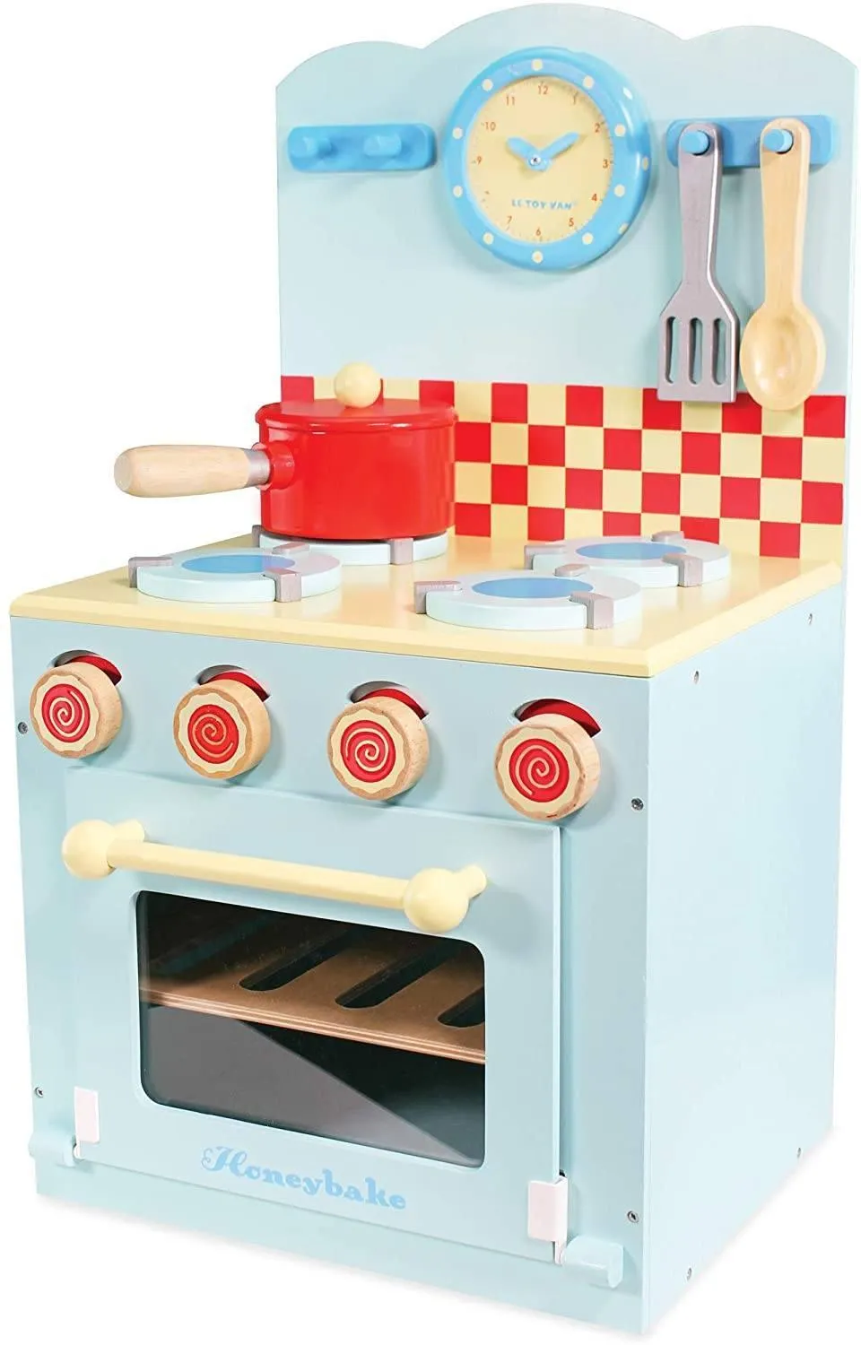 Rare Edition Le Toy Van Educational Wooden Honeybake Oven & Hob Playset Blue