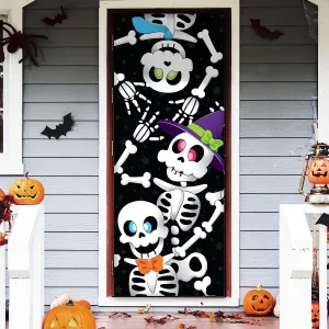 Cute Skeleton Family Door Cover Enchanting Supplies