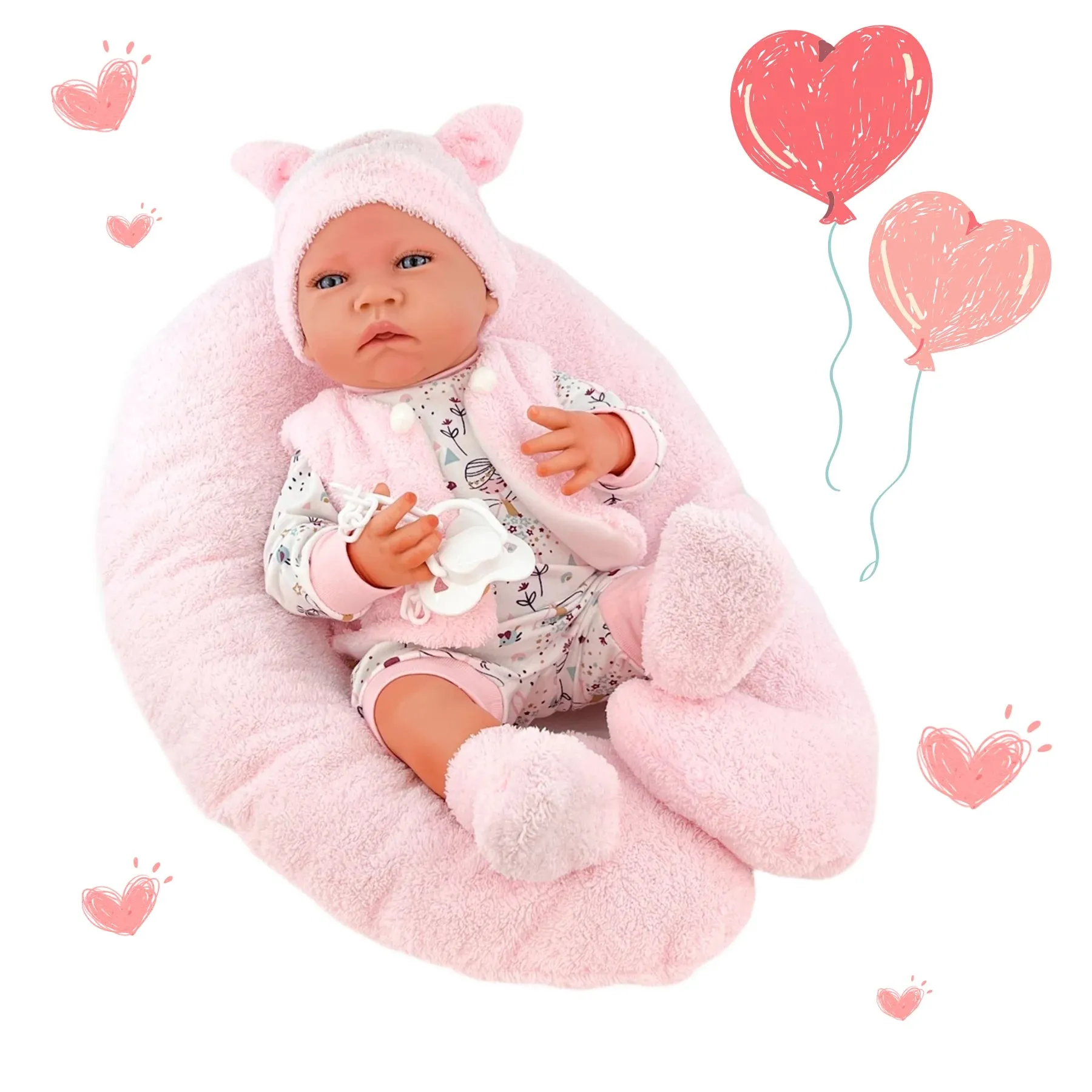 Berjuan 8120 New Born Doll 45cm - Girl Free Shipping