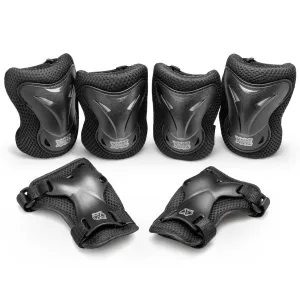 Xootz 6pc Kids Pad Set - Black - M (6-10 yrs) Vintage Figure Paper Model