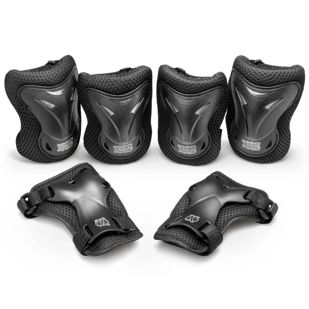 City Memento Xootz 6pc Kids Pad Set - Black - M (6-10 yrs)