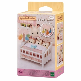 Posable Model Sylvanian Families Crib with Mobile