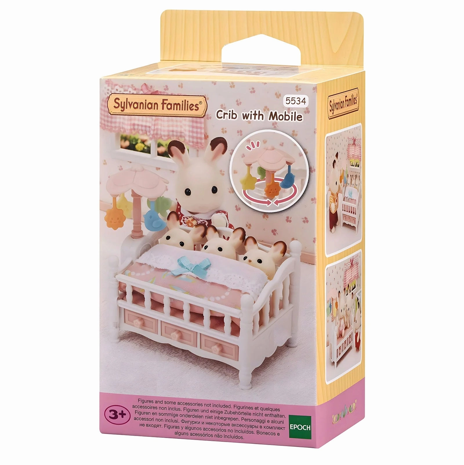 Posable Model Sylvanian Families Crib with Mobile
