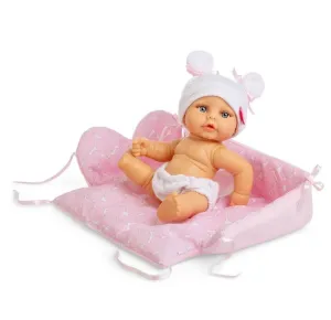 Berjuan 20108 Mini Baby Doll 24cm With Changing Basket - Pink TV Series