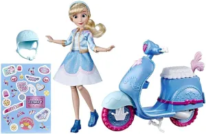 Disney Princess Comfy Squad Cinderella's Sweet Scooter, Fashion Doll Miniature Statue Miniature Figure