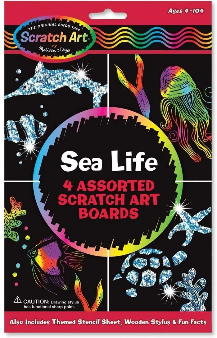 Custom Figure Melissa & Doug Scratch Art Sheets Marine Life